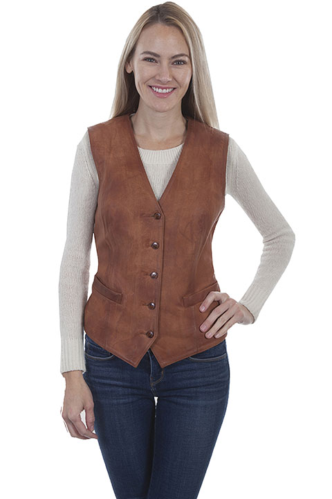 ladies leather vest